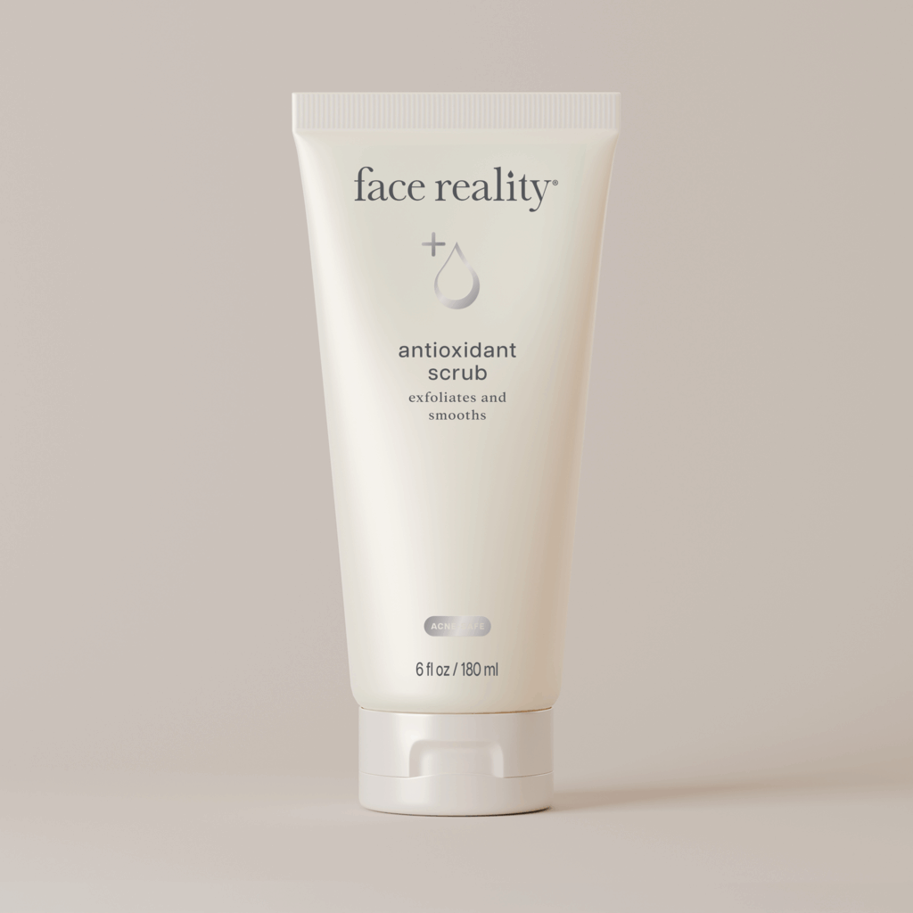 tube of face reality antioxidant scrub on a light background